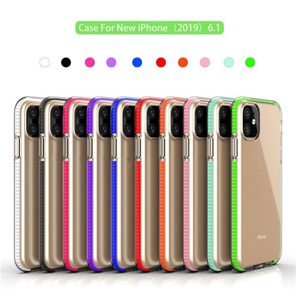 

double color clear tpu cell phone case shockproof soft tpu two-tone transparent cases cover for iphone 11 pro max xs xr max samsung