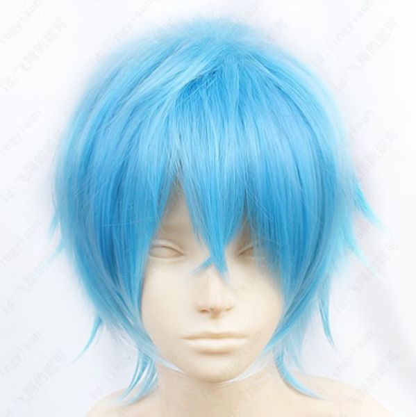

72 karneval karoku short blue cosplay wig wig cap, Black