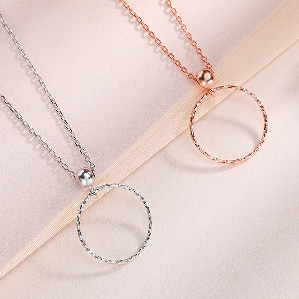 

s925 sterling silver geometric round clavicle chain pendant luxury designer jewellery ladies wedding necklacedh7182
