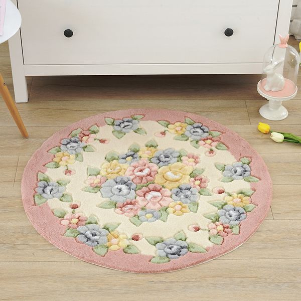 

pink flower print round bathroom carpet dia 80cm non-slip bathroom mat for doorway toilt bedroom bath mat rug bath carpet