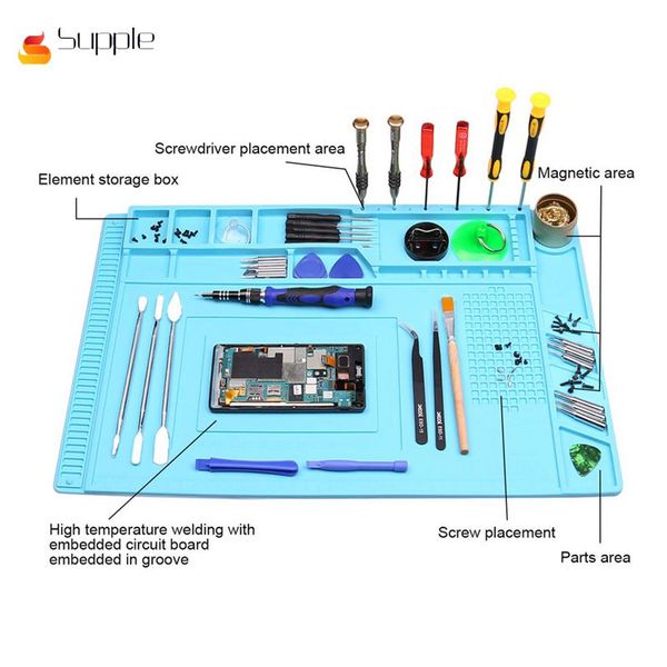 

magnetic heat insulation silicone repair mat large silicone repair pad for phone computer electronics disassembly
