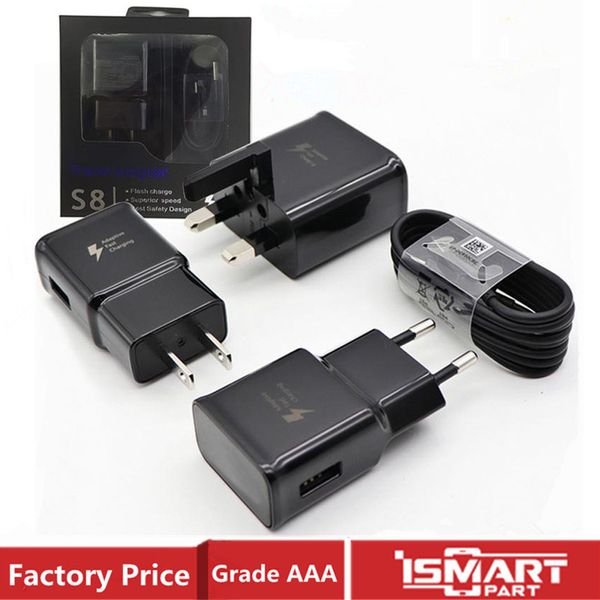 

oem fast charger adapter with usb cable type c for samsung galaxy s10 s10+ s9 s8 note 8 9 10 travel wall chargers