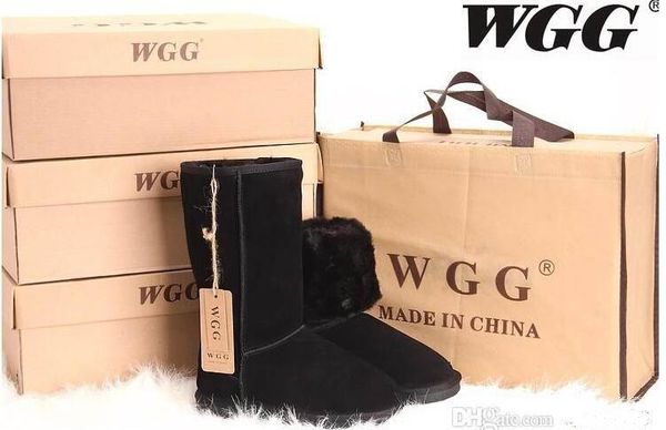 

dorp shipping низкая цена wgg женские классические высокие сапоги женские сапоги ботинки снежный ботинок зимние ботинки кожаные сапоги пряма, Black
