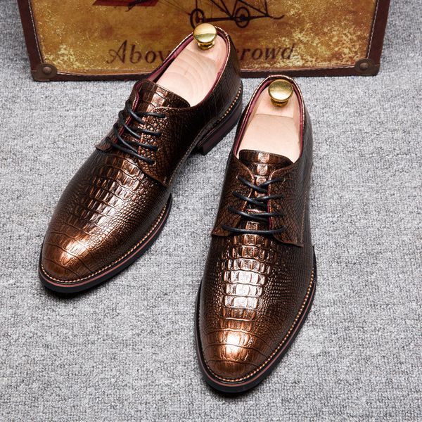 

italy style men dress shoes leather casual derby shoes luxury fashion formal male flats classic gentleman business oxford shoes, Black