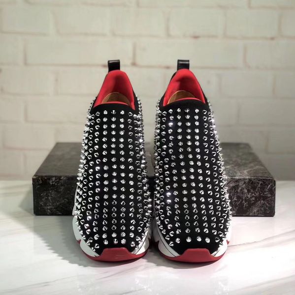 

With box de igner neaker low cut pike flat hoe red bottom for men and women leather neaker party loubou cl de igner hoe 46