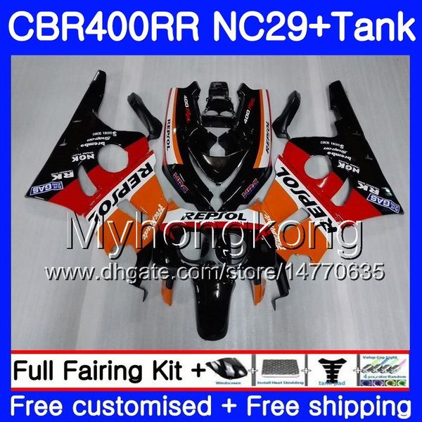 Kit für HONDA NC29 CBR400 RR CBR400RR 94 95 96 97 98 268HM.1 CBR 400 RR NC23 CBR 400RR 1994 1995 1996 1997 1998 1999 Repsol orange Verkleidungen