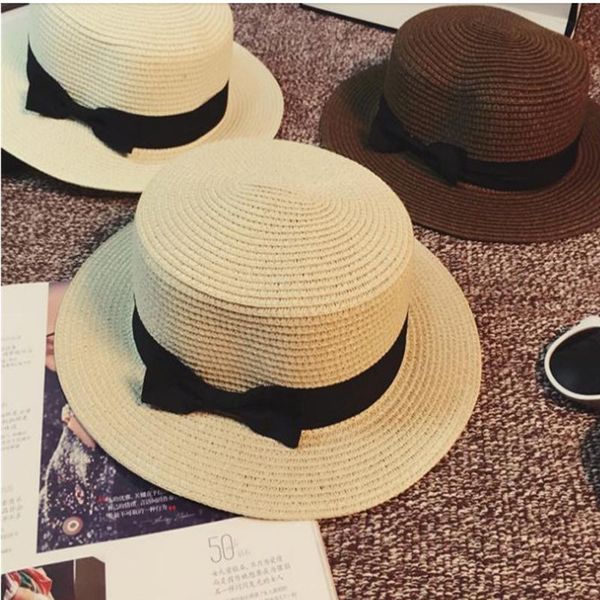 

fashion hawaiian straw sun hat cute women sun hats bow hand made women straw cap beach big brim casual girls summer cap, Blue;gray