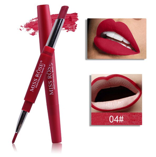 Miss Rose 2 em 1 lápis lápis de lápis 8 cor batom labial beleza maquiagem impermeável cor nua cosméticos lipliner caneta festa de festa