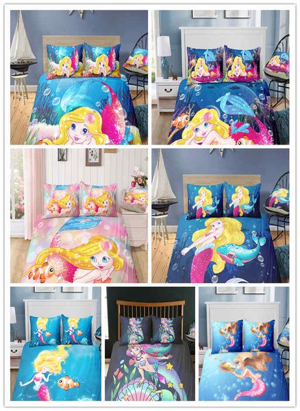 The Little Mermaid 3d Printing Bedding Set Girls Gift With Pillowcase