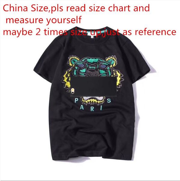 

designer shirts for mens tshirt tiger head letter embroidery t shirt mens clothing brand short sleeve tshirt women s-2xl, White;black