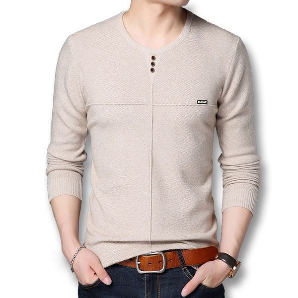 

isurvivor 2018 men winter autumn solid color sweaters knitwear male casual fashion slim fit large size o neck sweaters hombre, White;black