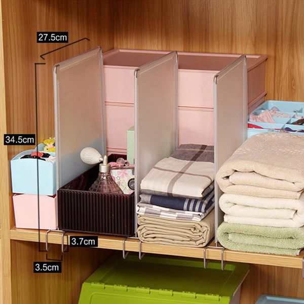 

4 pcs stable drawer organizer clothes storage clip wardrobe holders wire design closet divider shelf bedroom removable pp