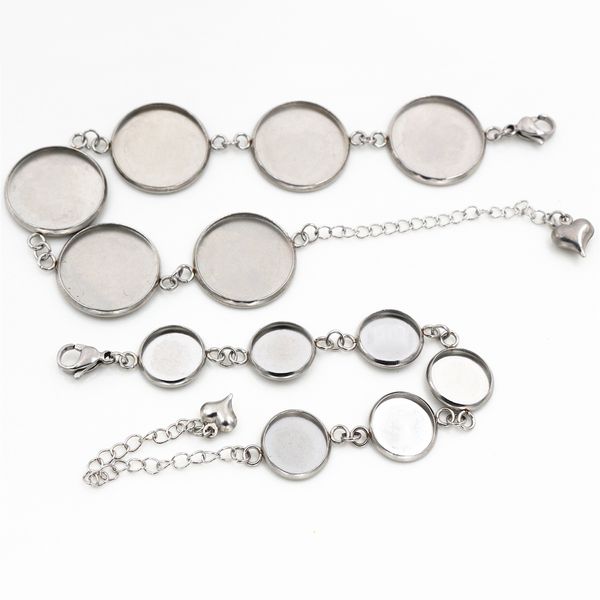 

12mm 14mm 16mm 18mm 20mm 316 stainless steel bangle base bracelet blank findings tray bezel setting cabochon cameo, Blue;slivery