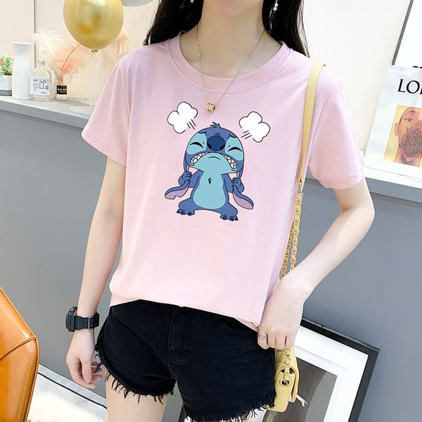 

2020 spring clothing new style pure cotton large size short sleeve t-shirt women's dress summer korean-style t-shirt crew neck t, White