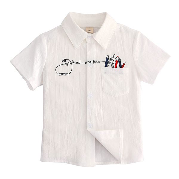 

new style childrenswear 2020 summer medium-small boy's baby short-sleeved shirt