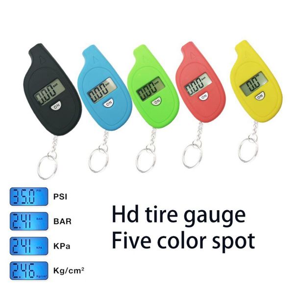 

5 color 3-150 psi car tire pressure tester motorcycle auto tyre portable digital air meter gauge lcd display procession tool