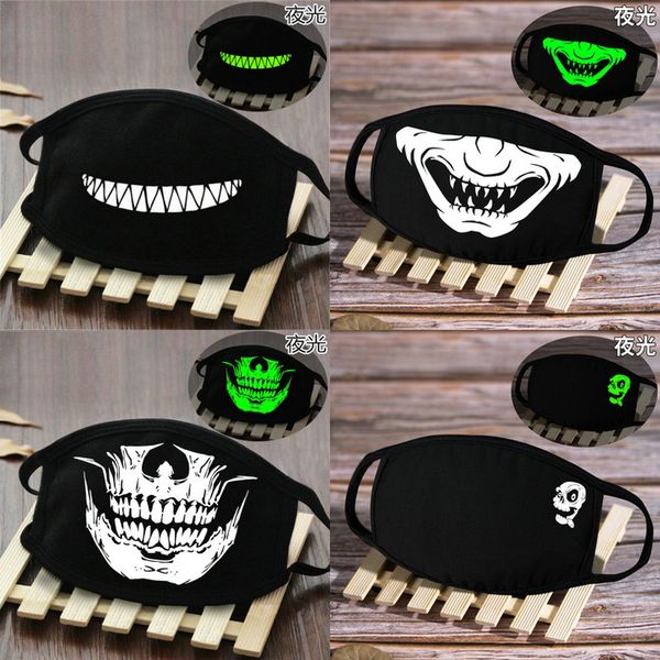 

lips smiling face mask cover homme face mask glow in the dark scary skeleton masks zhjoutdoorsport itmtx, Black