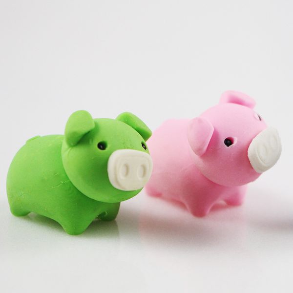 

pig shape rubber eraser cartoon removable eraser stationery school supplies papelaria gift toy for kids penil eraser toy gift ing
