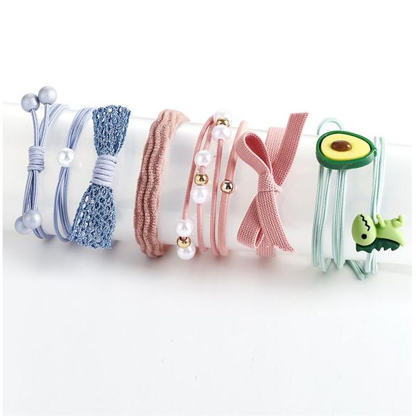 New Pearls Knot Elastic Hair Band For Women Girls Fashion Cartoon Ponytail Kids Rubber Hair Bands Christmas Hair Jewelry
