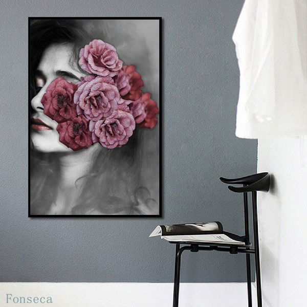 

художественный рисунок цветов плакат холст картина nordic печать абстрактные настенные картинки для гостиной современная мода home decor