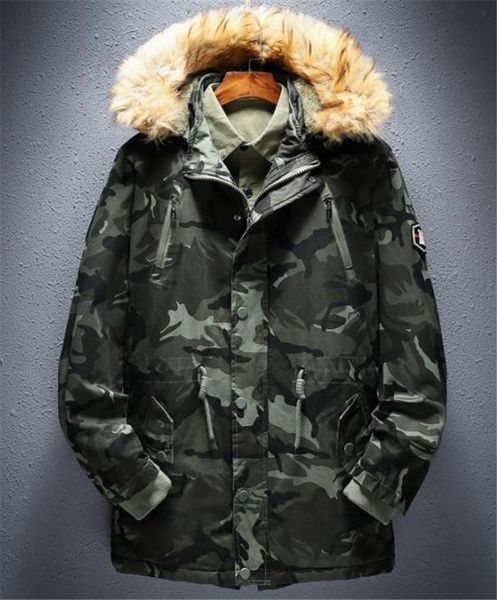 

camouflage print mens designer cotton padded jackets fashion mulit pockets zipper panelled mens cotton jackets males clothing, Black;brown