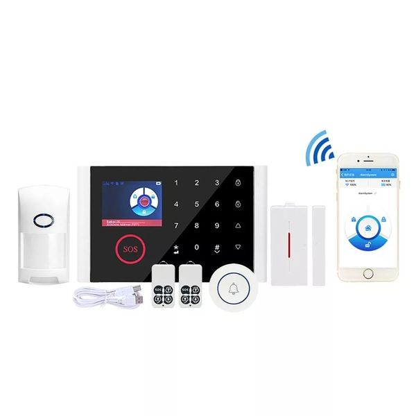 CS108 WiFi + GSM + GPRS 3 EM 1 Rede Inteligente de Voz Sistema de alarme Home 433MHz