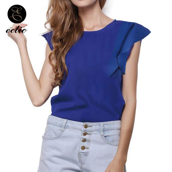 

sleeveless womens and blouses chiffon bluz debardeur vetement femme 2018 off shoulder ruffle work kawaii dames blouse, White