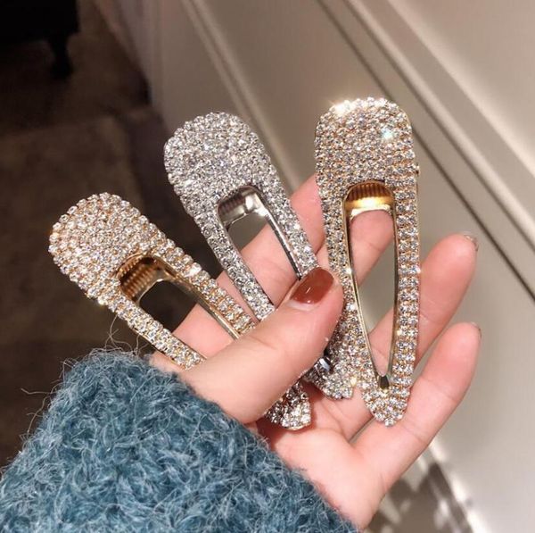 

4Pcs Shiny Crystal Metal Minimalist Hair Accessories Elegant Women Barrettes Hair Clip Hairgrips Duckbill Clip Hairpins