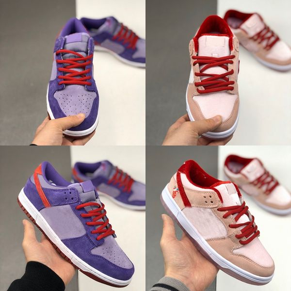 

с коробкой 2020 dunk sb low plum strangelove x dunks кроссовки для бега женщины мужские дизайнерские скейтборд тренеры sude кроссовки des ch