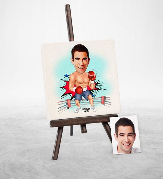 

personalized boxer cartoon ovaleli natural stone-1 other festive party supplies