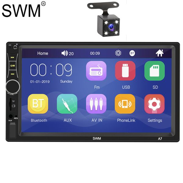 

radio 2 din radio coche car stereo mirror link autoradio 2 din bluetooth steering wheel control oto teypleri reversing image