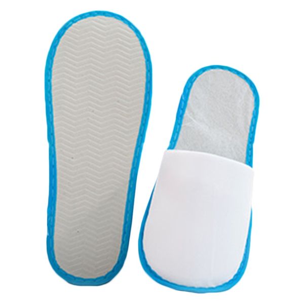 

new practical a pair of simple men and women winter warm disposable anti-slip home slippers l slippers solid blue #291595, Blue;gray