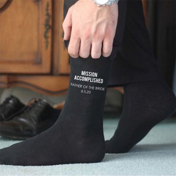 

fashion casual black wedding socks groomsman groom man father of the bride funny  gift for adults