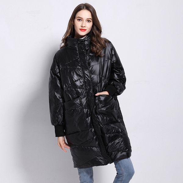

new winter jacket female parka coat for women's 90% white duck down jackets and coats large size oversize long snow outwear, Black
