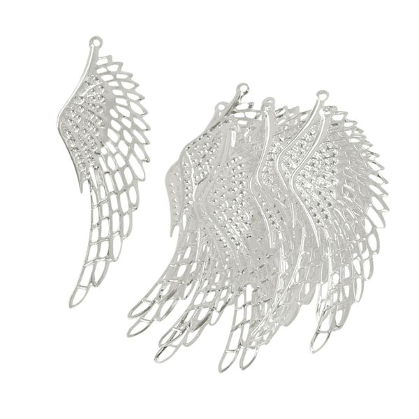 

12pcs antique silver large hollow angel wing charms pendants crafts, Black