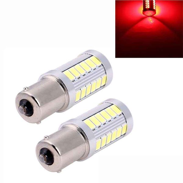 

2pcs red p21w 1156 ba15s 33 led bulb 5630 smd super bright car light auto