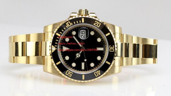 

fashion wristwatch ceramic 40mm yellow gold watch 116618 unworn automatic asia 2813 movement mens watches men's watch quality, Slivery;brown