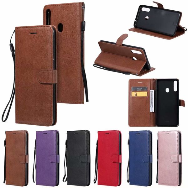 Carteira de couro macio TPU Holster Flip Case Capa para Samsung Galaxy A10 A20 A30 A40 A50 A60 A70 A80 A90 A10S A20S M30S A20E A2 Núcleo