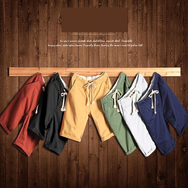 

men's shorts 2021 summer casual tide brand cotton five fashion, White;black