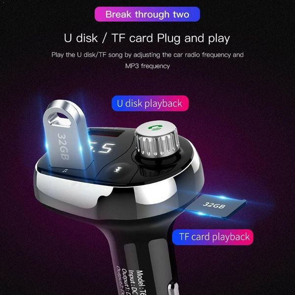 

car mp3 player bluetooth handscar kit auto fm adapter dual charger bluetooth music usb audio transmitter receiver h0n3