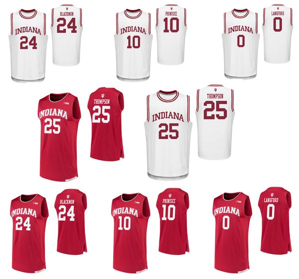 

race thompson stitched men's indiana hoosiers rob phinisee romeo langford vijay blackmon white red custom college basketball jersey, Black