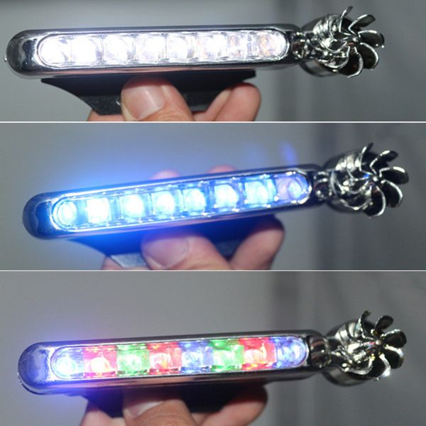 

1pair 8 x leds no wiring wind power grille vehicle lights with fan rotation for car fog warning / daytime running lamp
