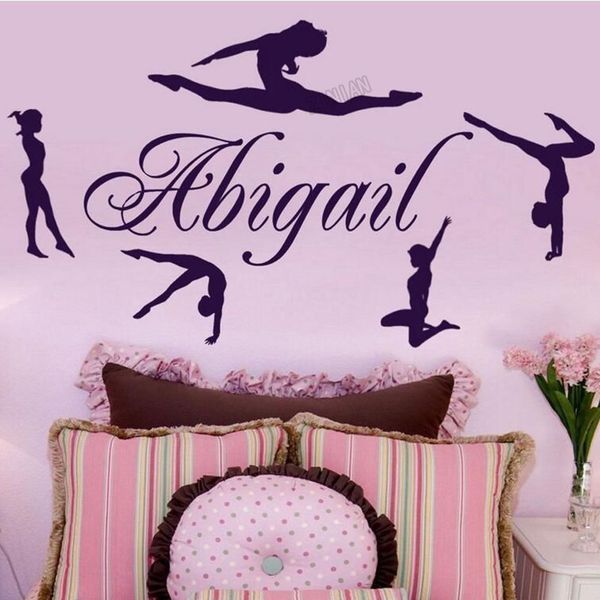 

personalized name wall decal for bedroom diy girls gymnastic dance wall sticker decor nursery kids room self-adhesive y011