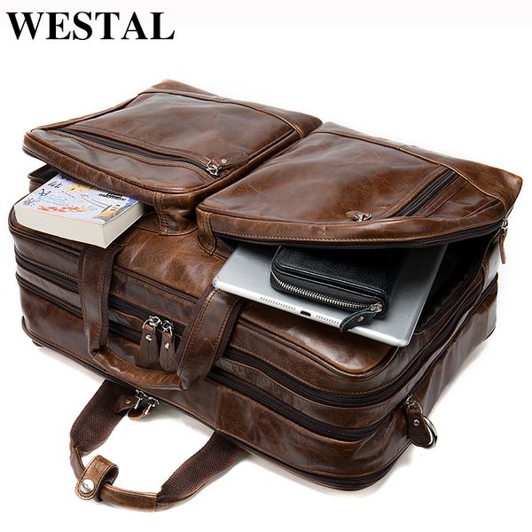 

westal men's travel bag leather duffle/weekend bag men's leather overnight/luggage large capacity travel duffel bags