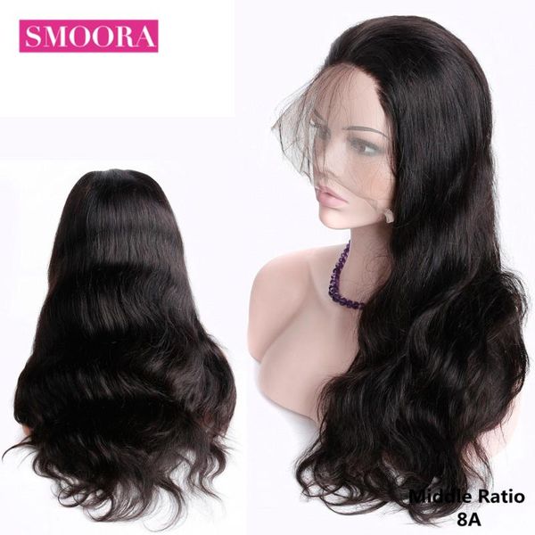 

360 lace frontal human hair wigs body wave for women natural hairline with baby hair lace wig brazilian remy 150% density, Black;brown