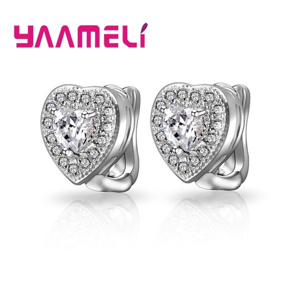 

lovely cute heart shape 925 sterling silver jewelry earrings for women girls romantic sweet present wholesale ing, Golden