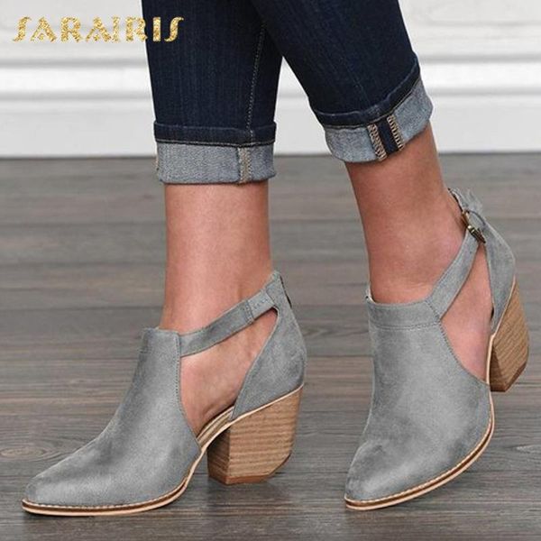 

sarairis fashion new 2020 large size 43 chunky heels summer sandals women shoes zip up dropship solid shoes woman sandals, Black