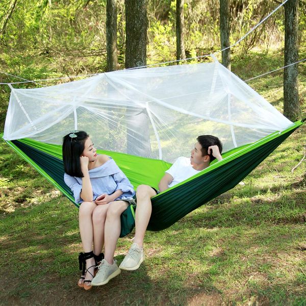 

portable hammock 2 person outdoor camping survival hammock garden swing hunting hanging sleeping chair travel parachute hammocks