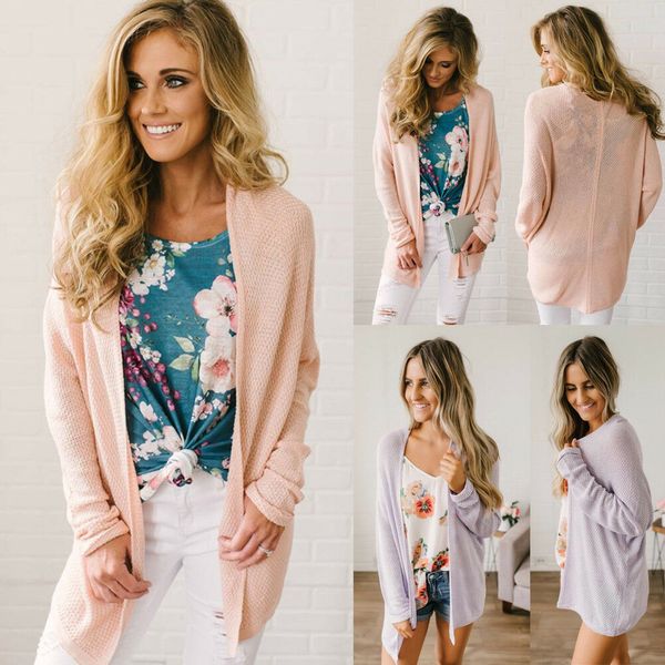 

новая осенняя одежда женская женская куртка с длинным рукавом свободный кардиган пальто открытый фронт твердые куртки 2 стиль, Black;brown