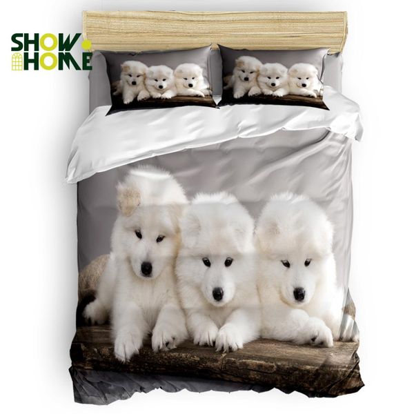 

showhome duvet cover set white puppy duvet cover 4 piece bedding set
